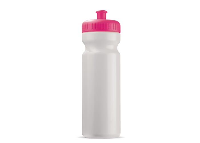 Bidon sport publicitaire Basic 750 ml Blanc et Rose